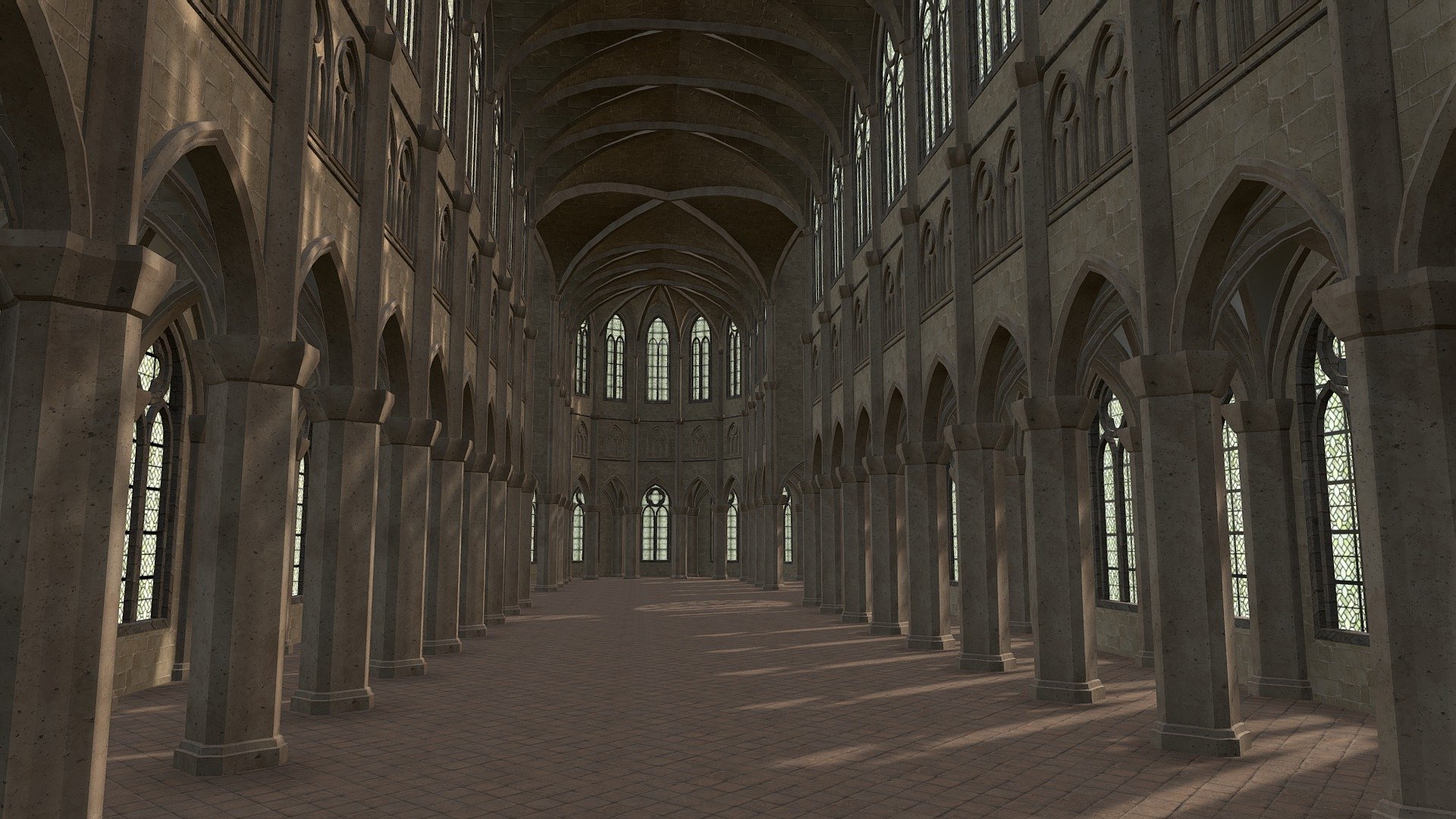 Low poly model of a Cathedral created using Maya - Cathedral - 3D model by studio lab (@leonlabyk) 3d model