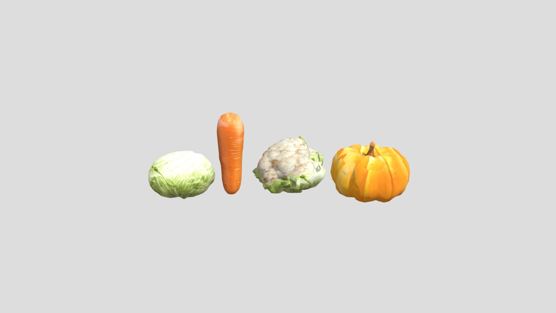 Vegetables

File Type 
FBX

Texture Mapped

Clean Topology
No Rig
Not Animated
Non-overlapping unwrapped UVs

Your comments very helpfull for me so share your comments with me. Thanks - Vegetables Cauliflower Cabbage Carrot Pumpkin - Download Free 3D model by Muhammad (@muhammadhanan066) 3d model