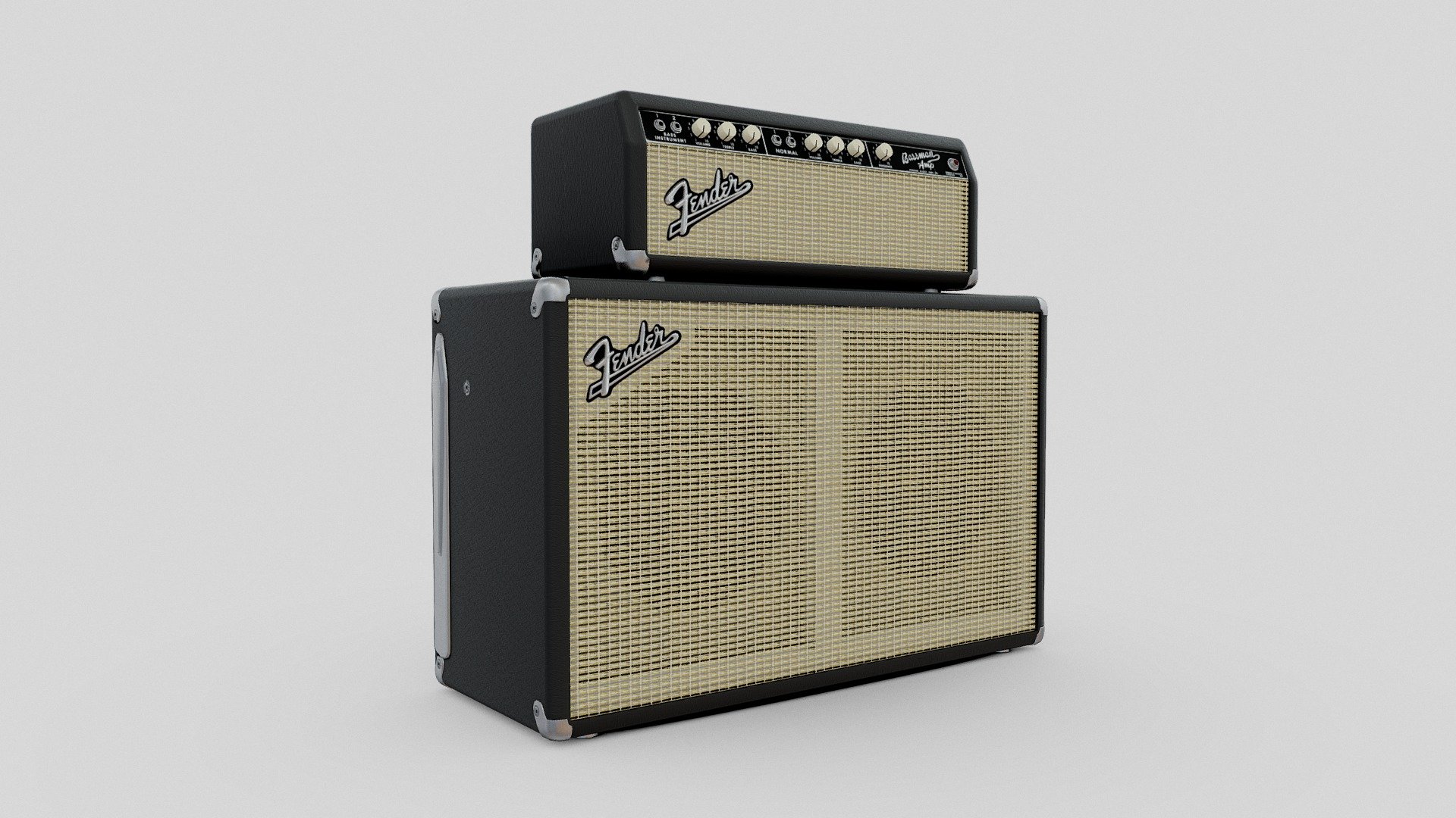 **If you have questions or want to buy this model, contact me in PM
**

black version of legendary guitar amp - Black Vintage 1964 Fender Bassman - Buy Royalty Free 3D model by Eugene Korolev (@eugene.korolev) 3d model