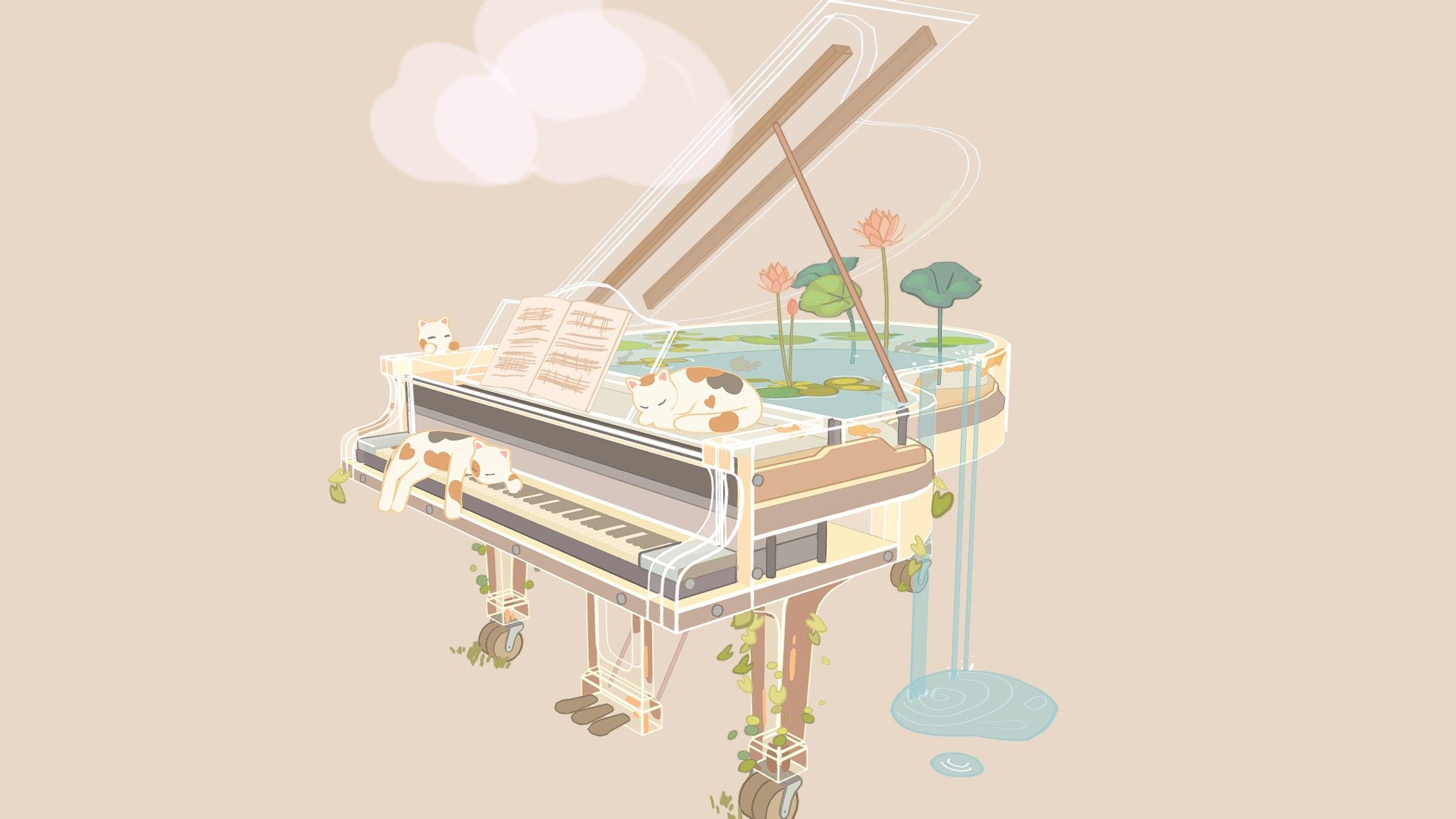 Original concept by Mu.andcoco on instagram 
https://www.instagram.com/p/CeTwZV0PSZv/ - Stylized piano - 3D model by Anastasia S. (@anastasia.3s) 3d model