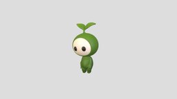 Character181 Rigged Mascot body, tree, green, toon, cute, little, baby, toy, mascot, rig, eco, leaf, head, nature, character, cartoon, animation, anime, hand