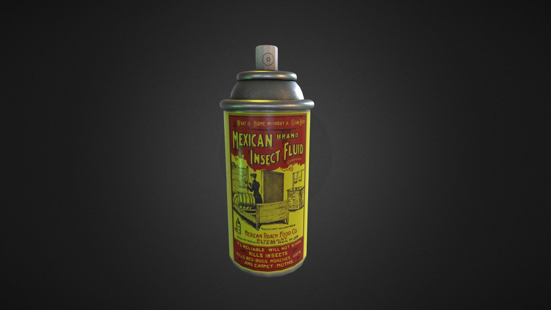 Insecticide Spray Can made with Maya and Substance Painter 3d model