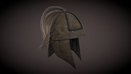 Medieval Leather Helmet hair, leather, warrior, medieval, headwear, helmet