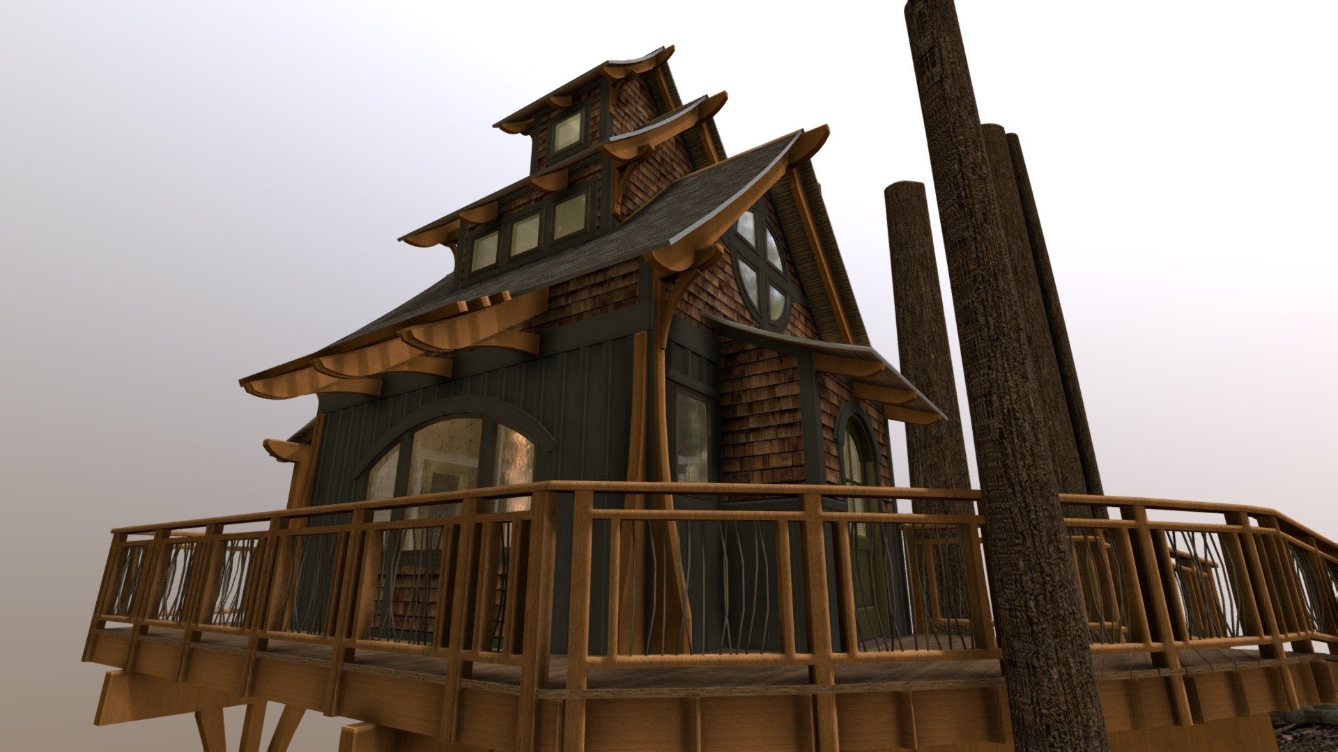 Pine house - Buy Royalty Free 3D model by adamleescott 3d model