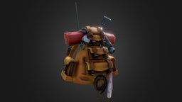 Wild Camp : BackPack camping, bag, backpack, low-poly-model, lowpolymodel, stylizedmodel, campingequipment, handpainted, low-poly, lowpoly, hand-painted, stylized, handpainted-lowpoly