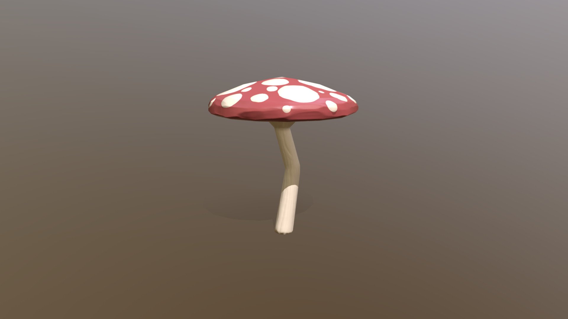 Low poly mushroom model with baked details from a high poly sculpt 3d model