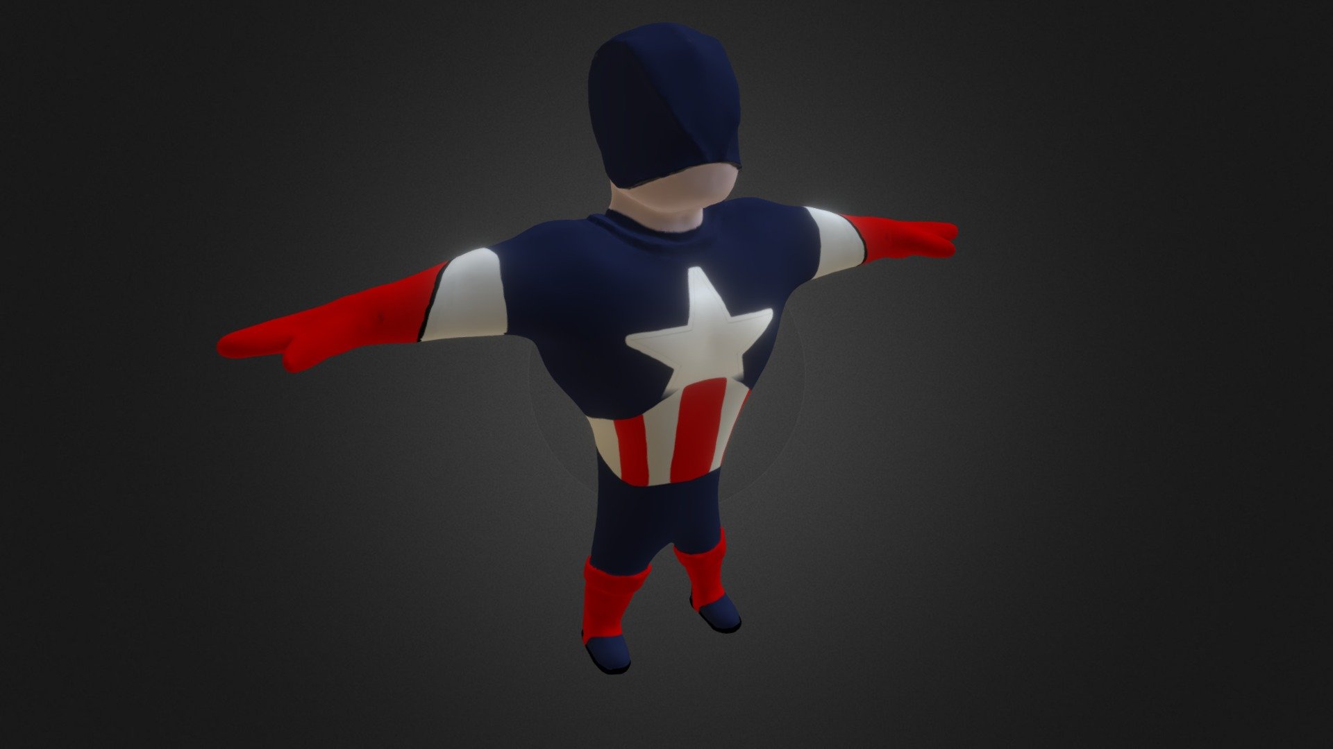 A cartoon game character - Captain America Cartoon - Download Free 3D model by omoramine 3d model