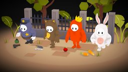 FALL GUYS ANIMATED LOWPOLY CHARACTERS plant, fun, animals, ready, color, jump, run, fall, idle, lowpolymodel, guys, animatedcharacter, stylizedcharacter, character, unity, cartoon, asset, game, 3d, blender, lowpoly, gameart, gameasset, creature, animal, animation, stylized, characterdesign, animated, gameready, environment, fallguys, fallguysgame, fallguyscharacter