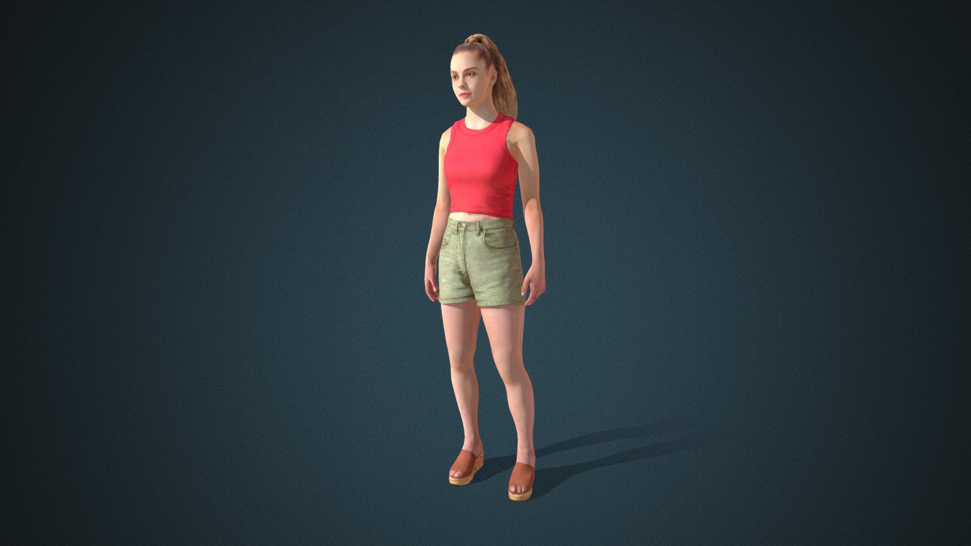 Do you like this model?  Free Download more models, motions and auto rigging tool AccuRIG (Value: $150+) on ActorCore
 

This model includes 2 mocap animations: Modern_F_Idle,Modern_F_Walk. Get more free motions

Design for high-performance crowd animation.

Buy full pack and Save 20%+: Sportswear Vol.2


SPECIFICATIONS

✔ Geometry : 7K~10K Quads, one mesh

✔ Material : One material with changeable colors.

✔ Texture Resolution : 4K

✔ Shader : PBR, Diffuse, Normal, Roughness, Metallic, Opacity

✔ Rigged : Facial and Body (shoulders, fingers, toes, eyeballs, jaw)

✔ Blendshape : 122 for facial expressions and lipsync

✔ Compatible with iClone AccuLips, Facial ExPlus, and traditional lip-sync.


About Reallusion ActorCore

ActorCore offers the highest quality 3D asset libraries for mocap motions and animated 3D humans for crowd rendering 3d model