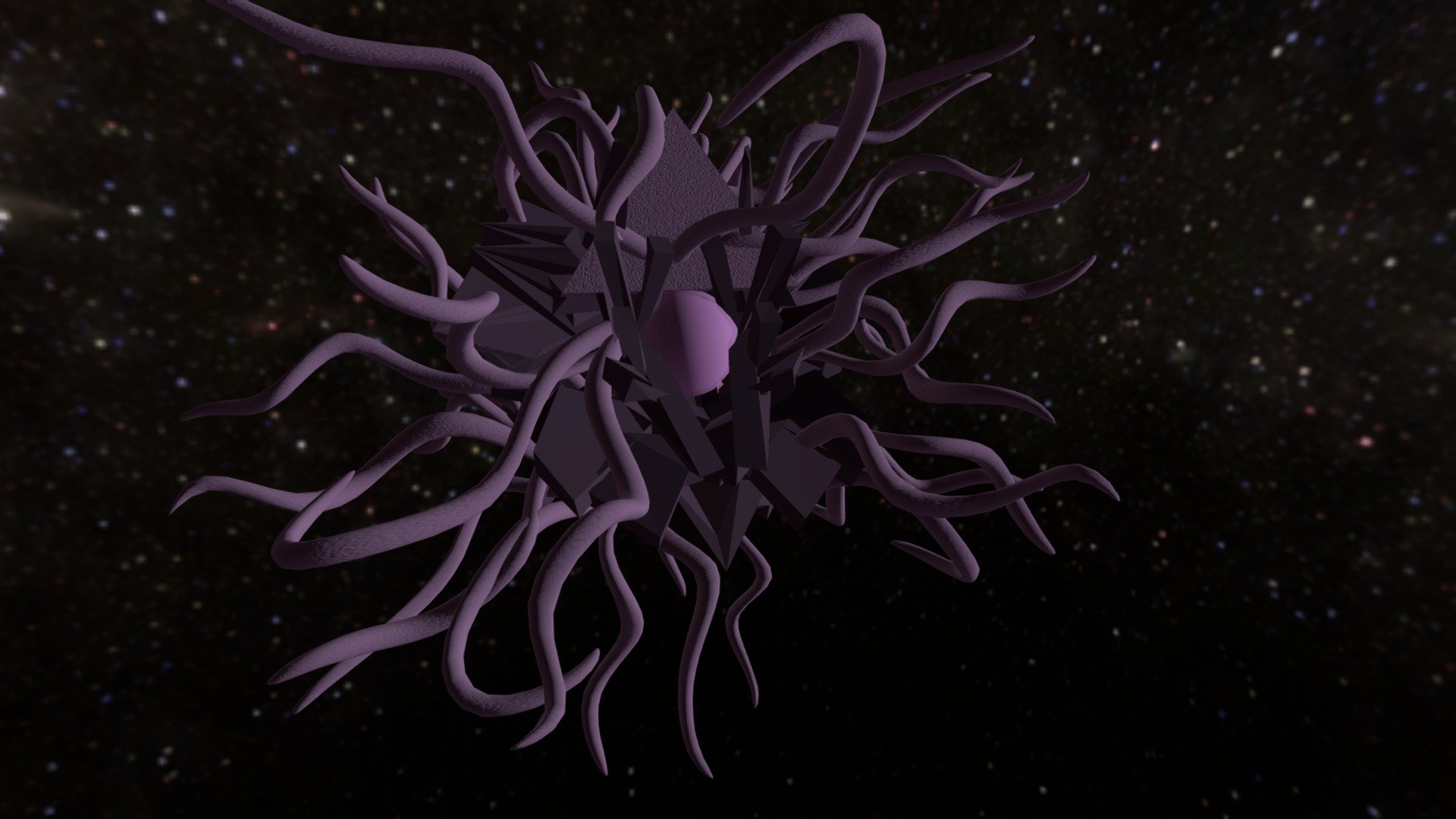 Azathoth-inspired model used for creating a wallpaper as part of an assignment for school. 

It looks weird in Sketchfab, I need to find the right settings so it looks better

Wallpaper: http://imageshack.com/a/img540/456/XGIffJ.png - Azathoth - 3D model by Xenorider (@alloces) 3d model