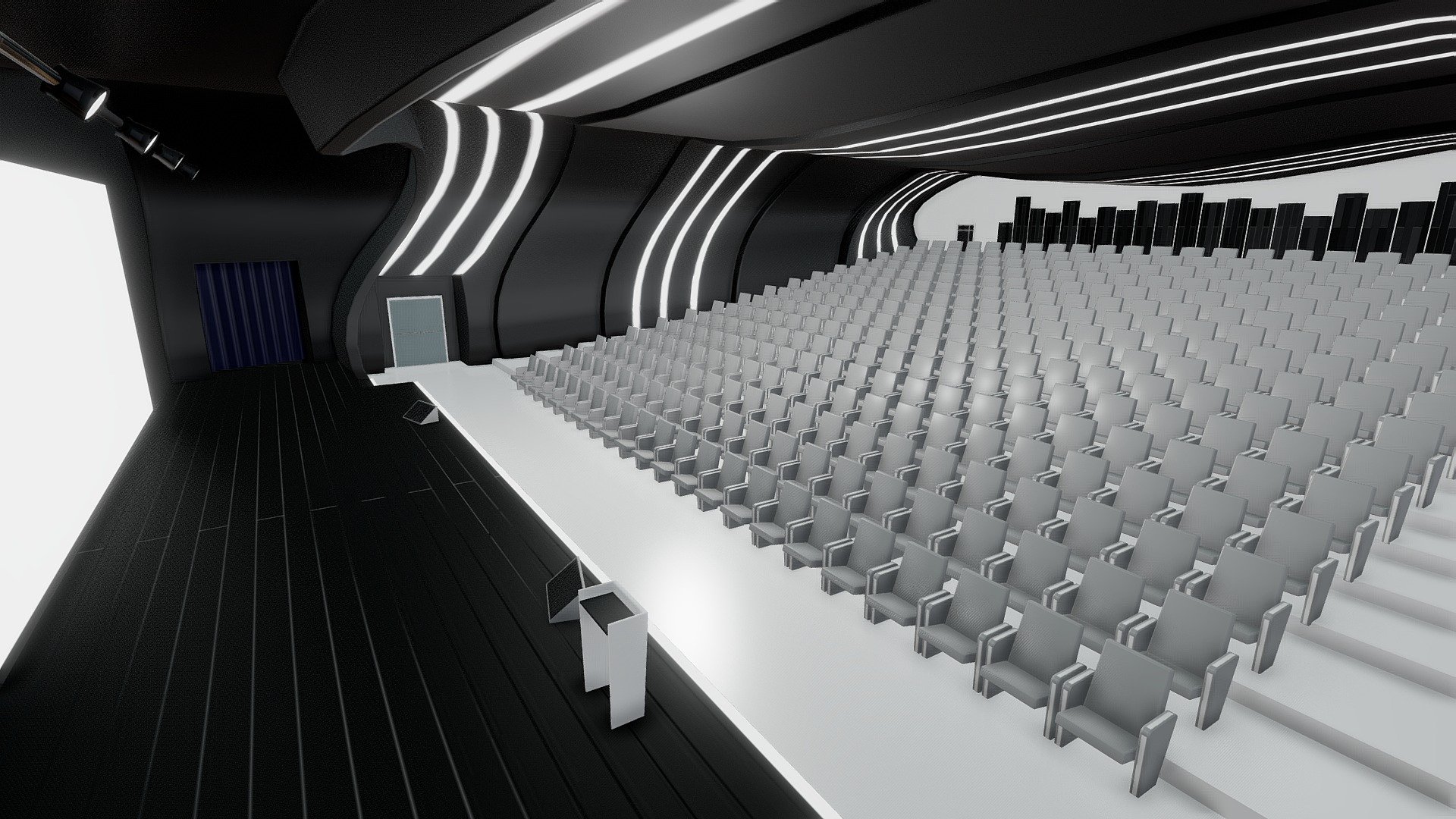 Modern Auditorium 3D - Buy Royalty Free 3D model by Shin Xiba 3D (@Xiba3D) 3d model
