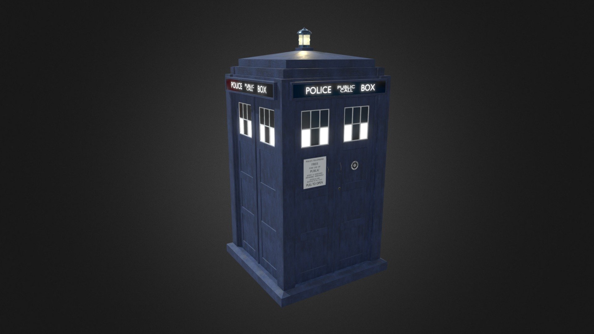 11Th And 12Th Doctor's High Detailed TARDIS Exterior,
Created In Blender.
Click on show annotations to view the description of each section.
feel free to give a like and comment.
 - 11th/12th TARDIS Exterior - 3D model by RED_X000 3d model