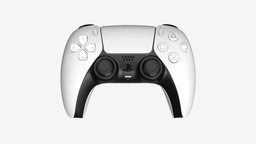 Sony Playstation 5 dualsense controller white device, control, wireless, gaming, console, playstation, electronic, controller, gamepad, joystick, ps5, game, 3d, pbr, technology, video, dualsense