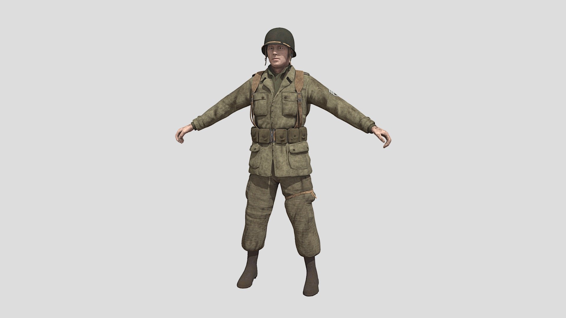 WW2 US Army Soldier Rigged Mesh - 3D model by Grey Wolf Arts (@GreyWolfArts) 3d model