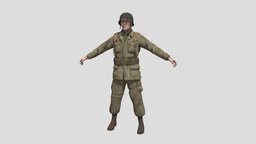 WW2 US Army Soldier Rigged Mesh