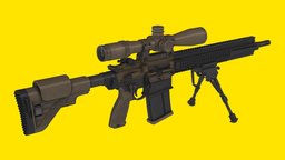 Assault Rifle HK G28 Combat Rifle Blender File rifle, assault, future, punk, carbine, cyber