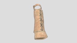 Female Fantasy Lower Arm Guard leather, arm, medieval, guard, camel, lower, glove, fingerless, pbr, low, poly, female, fantasy, shield