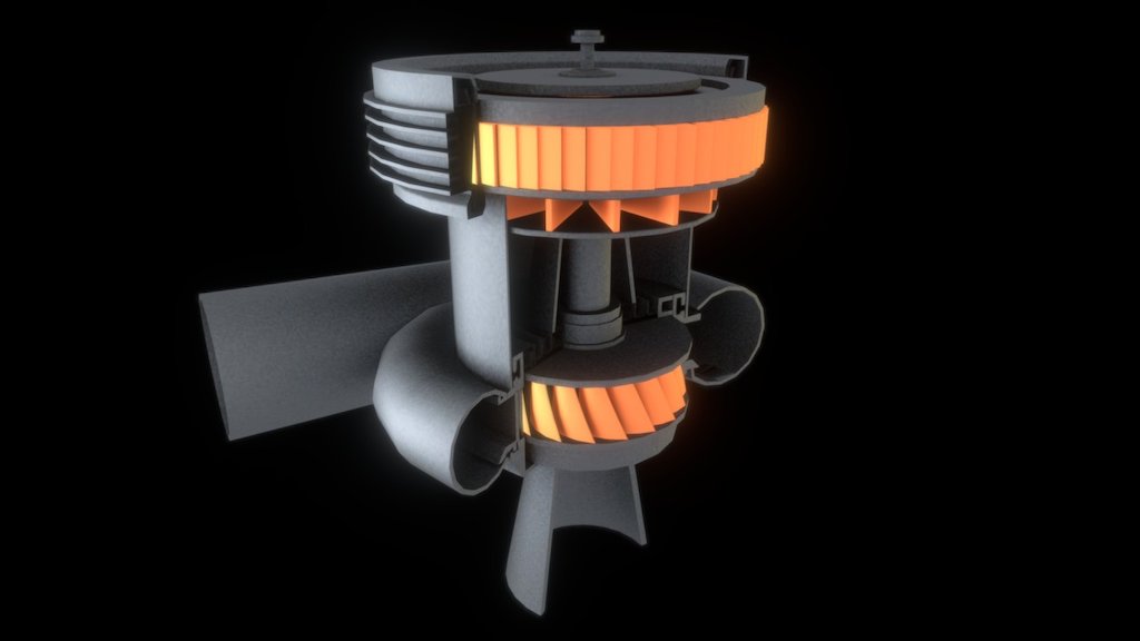 Water Turbine - 3D model by Gaia Tech (@gaiatech) 3d model