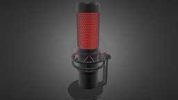 HyperX Quad Cast Microphone gamedev, microphone, 3dmodeler, hyperx, substancepainter, substance, 3dsmax