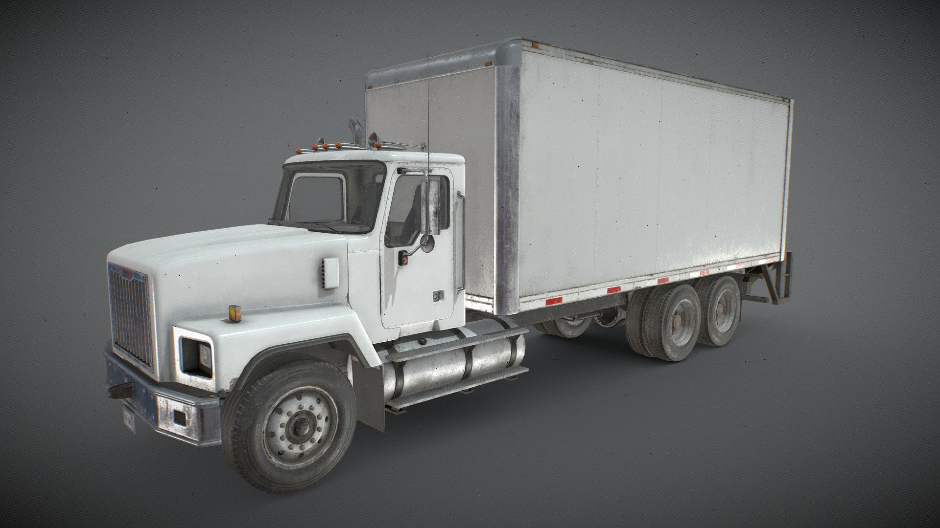 Low Poly 3D model of a generic Classic Cargo Truck:




Real-world scale and centered.

The unit of measurement used for the model is centimeters

Doors, wheels and steering wheel are separated and can be easily removed or rigged/animated (model not animated).

Interior is a separate object to detach if needed.

PBR textures made in Substance Painter

All branding and labels are custom made.

Unbranded box, decals can be added.

Model also compatible with other &ldquo;Classic Truck