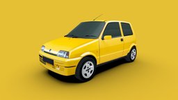 Fiat Cinquecento Sporting 1995 fiat, european, sporting, transport, hatchback, italian, sports-car, phototexture, city-car, cinquecento, low-poly, vehicle, lowpoly, car, sport, 3-door, type-170