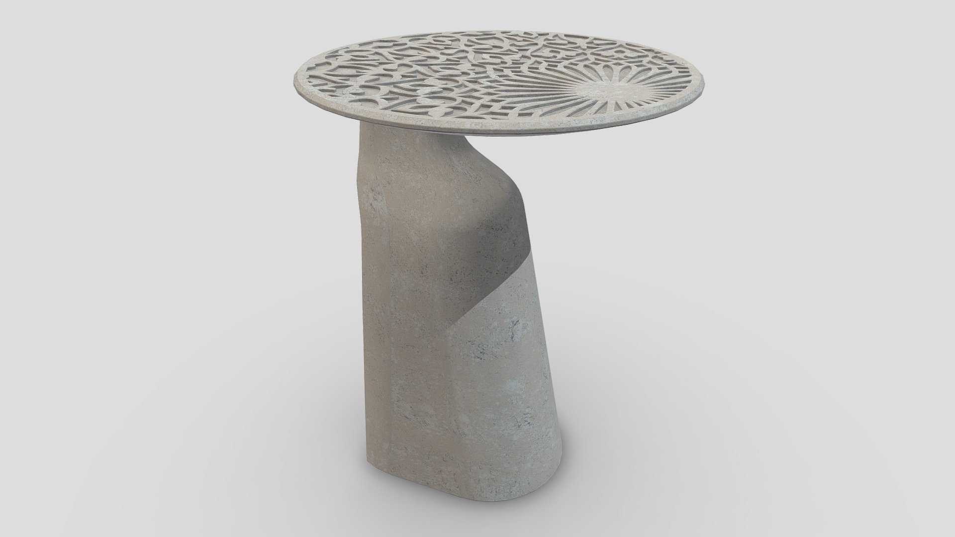 Outdoor engraved Concrete side table.

Dimensions: Diameter 500 mm Height 650 mm. The model is highly accurate and based on the manufacturers original dimensions and technical data 3d model