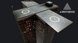 Low Poly skyscraper, sci-fi-building, coruscant, skyscrapers, sci-fi-buildings, sci-fi, futuristic, city, sci-fi-city, futuristic-city, coruscant-buildings, sci-fi-skyscraper