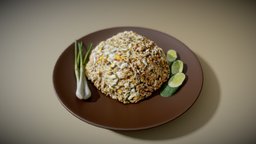 Fried Rice food, plate, tabletop, rice, decoration, friedrice