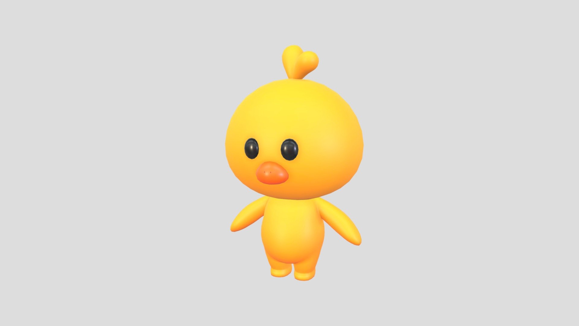Chick Character 3d model.      
    


File Format      
 
- 3ds max 2021  
 
- FBX  
 
- OBJ  
    


Clean topology    

No Rig                          

Non-overlapping unwrapped UVs        
 


PNG texture               

2048x2048                


- Base Color                        

- Normal                            

- Roughness                         



2,026 polygons                          

2,069 vertexs                          
 - Character011 Chick - Buy Royalty Free 3D model by BaluCG 3d model