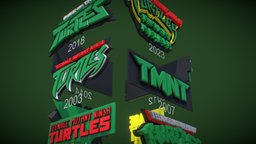 TMNT logos 1984 to 2023 Renderable and Printable