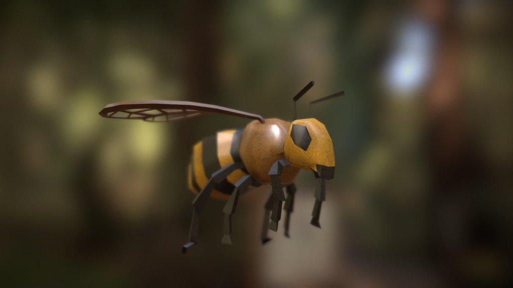 Available for purchase at -link removed- - Low-poly Honeybee - 3D model by OutputYQL 3d model