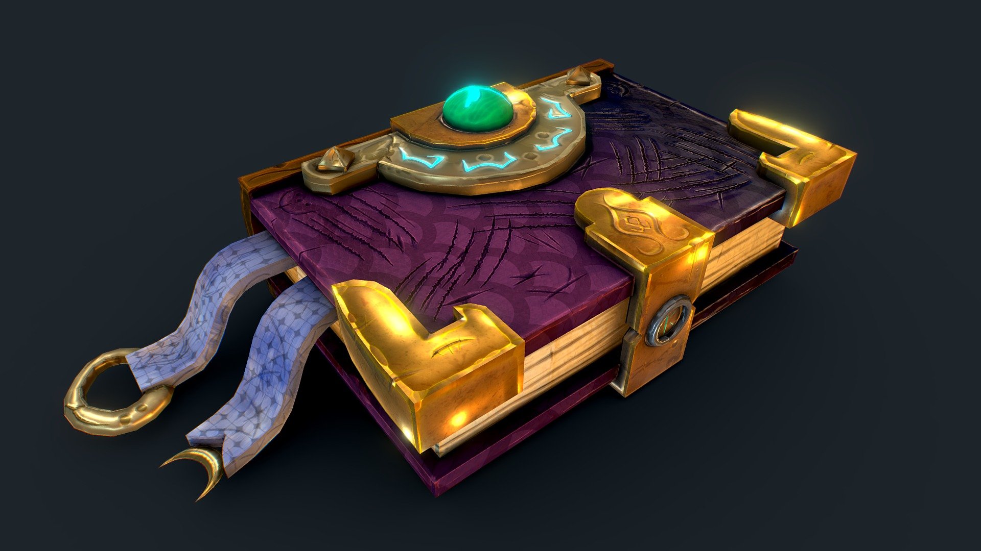 I did the sculpting, retopology on Zbrush, 3ds max unwrap and
texturing on Substance painter,
concept by me

https://www.artstation.com/artwork/kDWoyl
 - Scratched Spellbook - Buy Royalty Free 3D model by Clément Fromentin (@Majest) 3d model