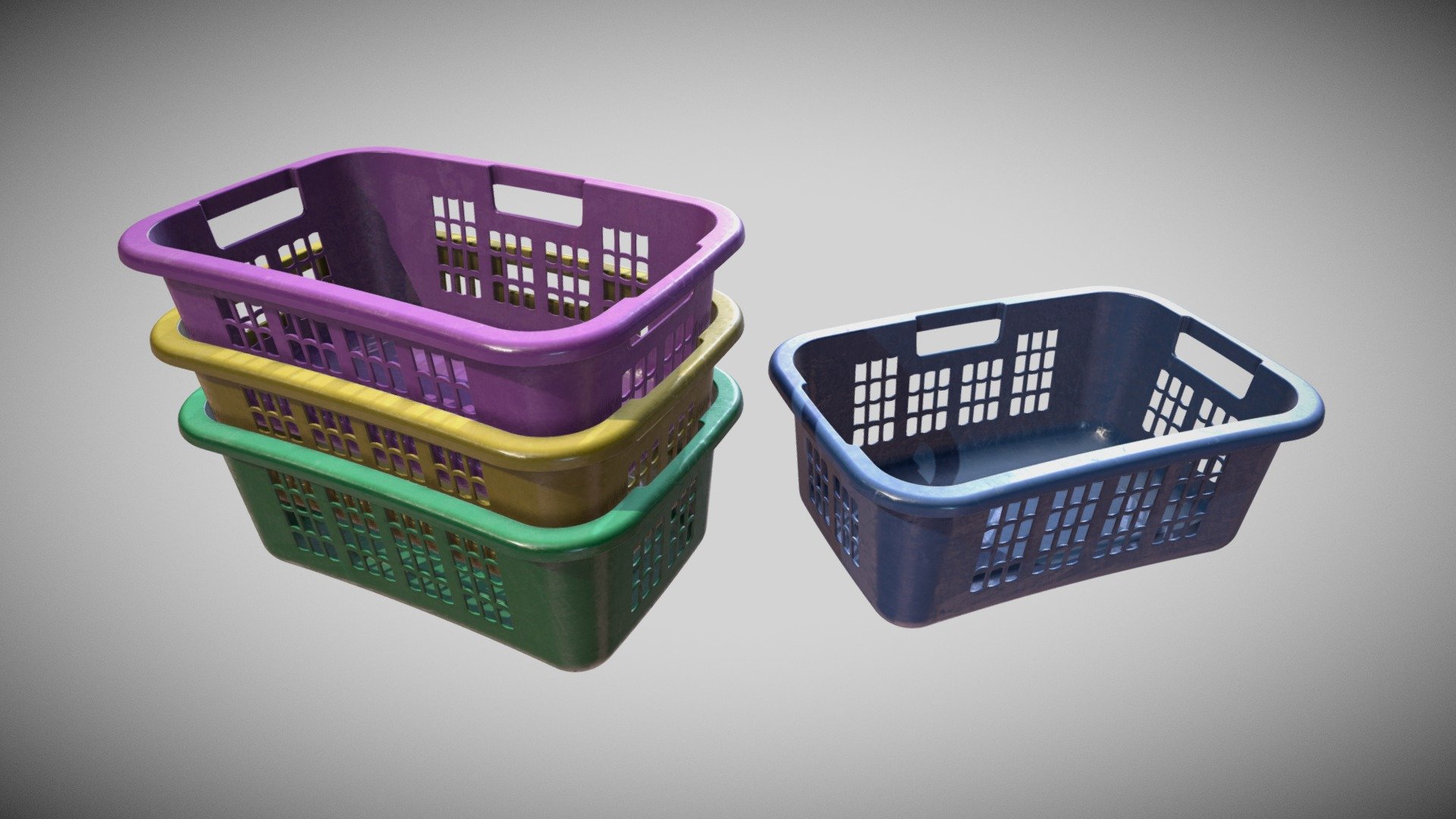 Plastic Clothes Basket - Download Free 3D model by Francesco Coldesina (@topfrank2013) 3d model