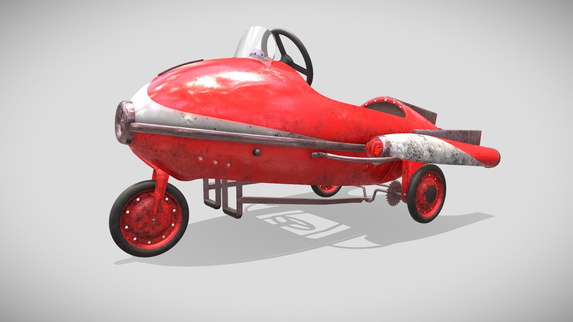 Retro model of a children's pedal car - Pedal Car - Buy Royalty Free 3D model by Takoyto 3d model