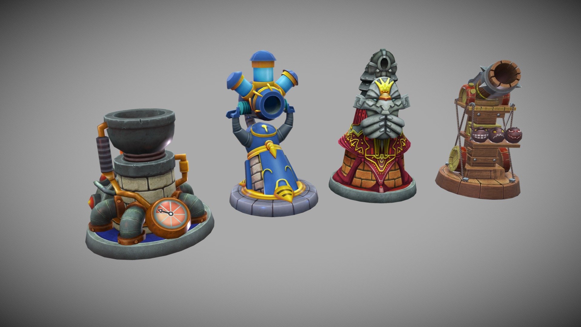 Low-poly models for mobile tower defence game &ldquo;Defenders 2 TD