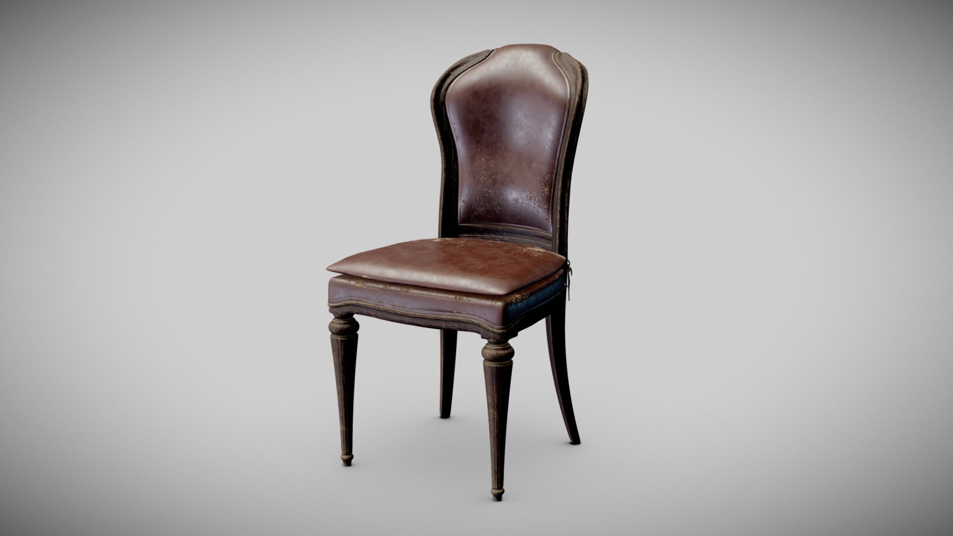 Model of an antique handmade wooden chair after the kind my grandparents had when I was a child, Maya+ substance painter+ zbrush - Antique dining chair - Buy Royalty Free 3D model by Mehrnaz (@mehrnaz_a) 3d model