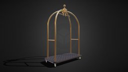 Baggage Cart hotel, cart, props, baggage, architecture, asset