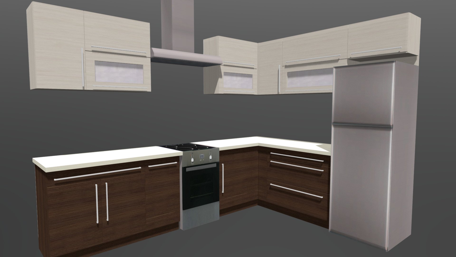 Kitchen cabinet created by free cabinet deisgn software.
The modell can also be downloaded in its original file format.
It also contains the parts list and assembly drawings.
Based on these, the furniture can be built in reality.
The cad software can be downloaded here: http://www.freecabinetcad.com

Az ms_Bútortervező ingyenes programmal készített konyhabútor.
A rajz elérhető az eredeti fájlformátumban is.
A tervező szoftver innen letölthető : http://www.butortervezo.com

W:2250 mm
L:3030 mm
H:2220 mm - Kitchen cabinet 3 - Buy Royalty Free 3D model by ms_Butor (@butortervezo) 3d model