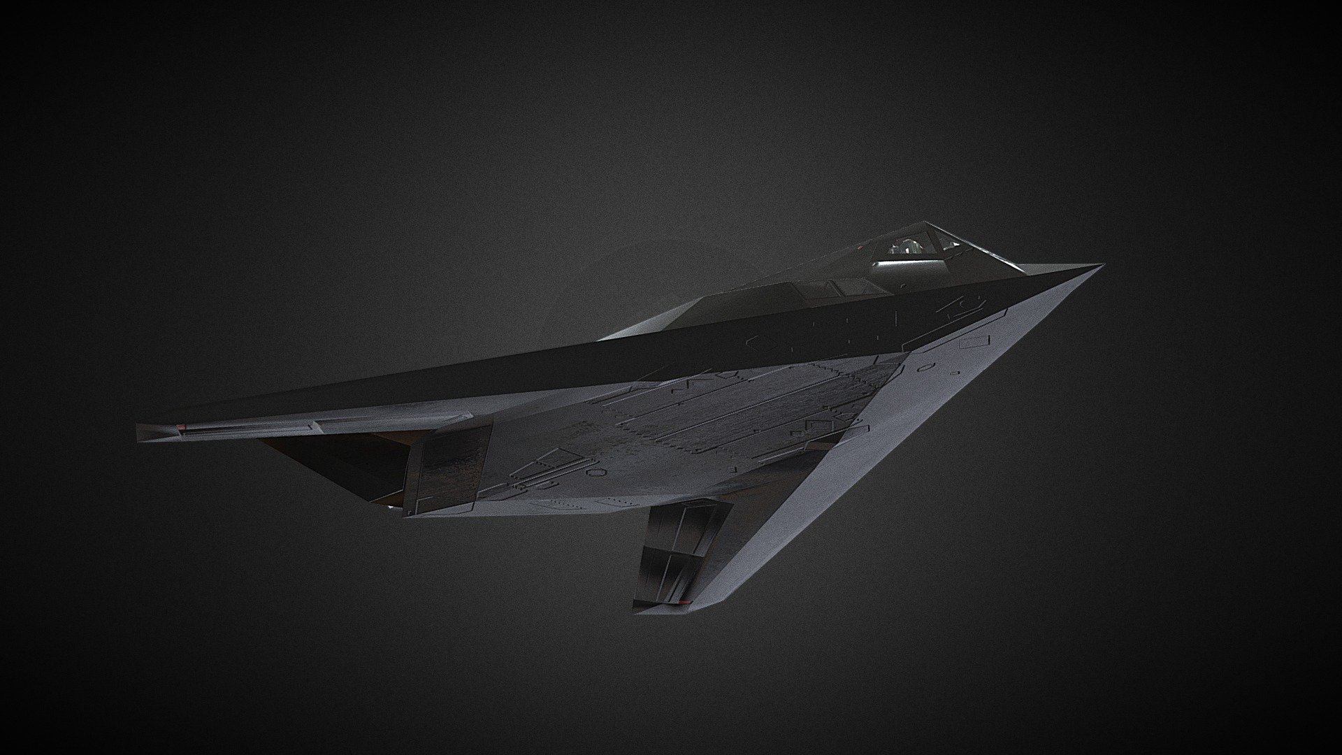 The Lockheed F-117 Nighthawk is a retired American single-seat, subsonic twin-engine stealth attack aircraft developed by Lockheed's secretive Skunk Works division and operated by the United States Air Force (USAF). It was the first operational aircraft to be designed with stealth technology 3d model