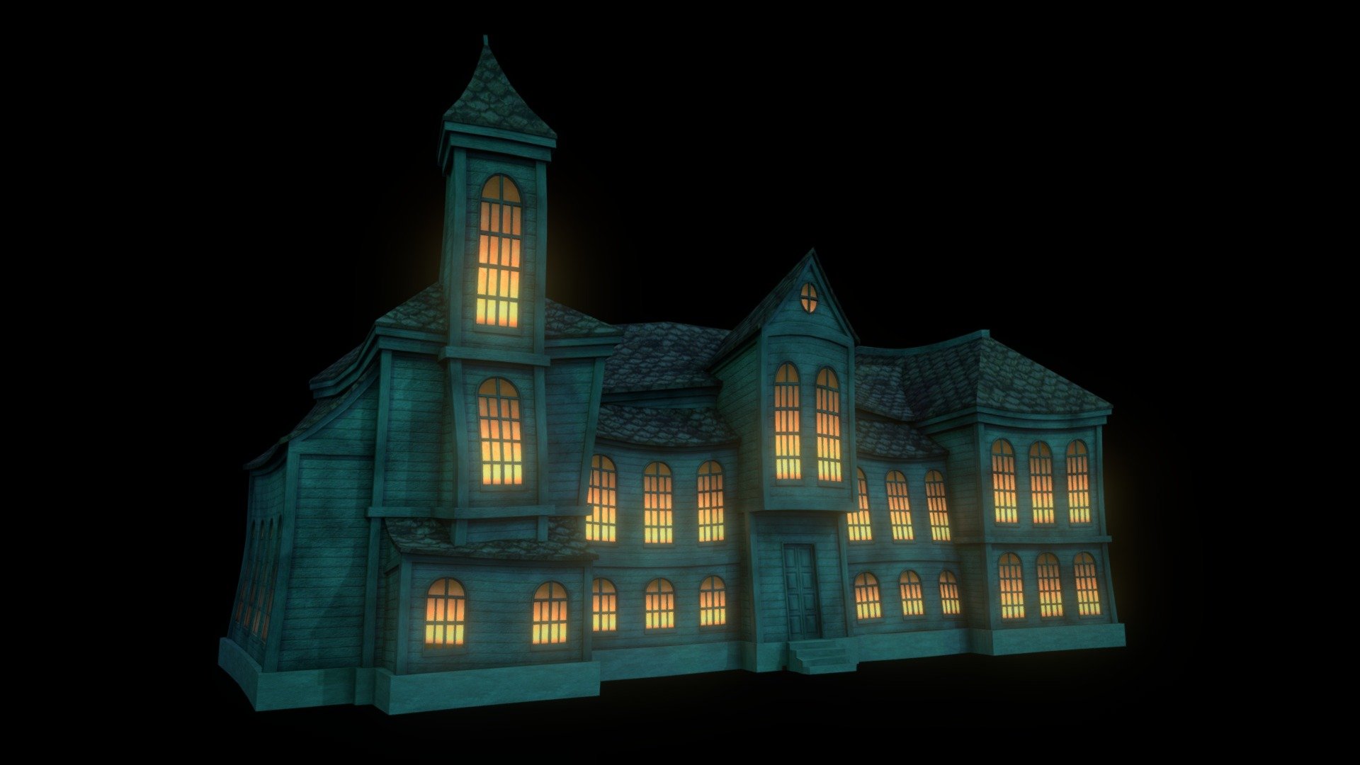 Happy Halloween 🎃 - Mansion (Stylized) - Download Free 3D model by Rafael Rodrigues (@RafaelBR873D) 3d model