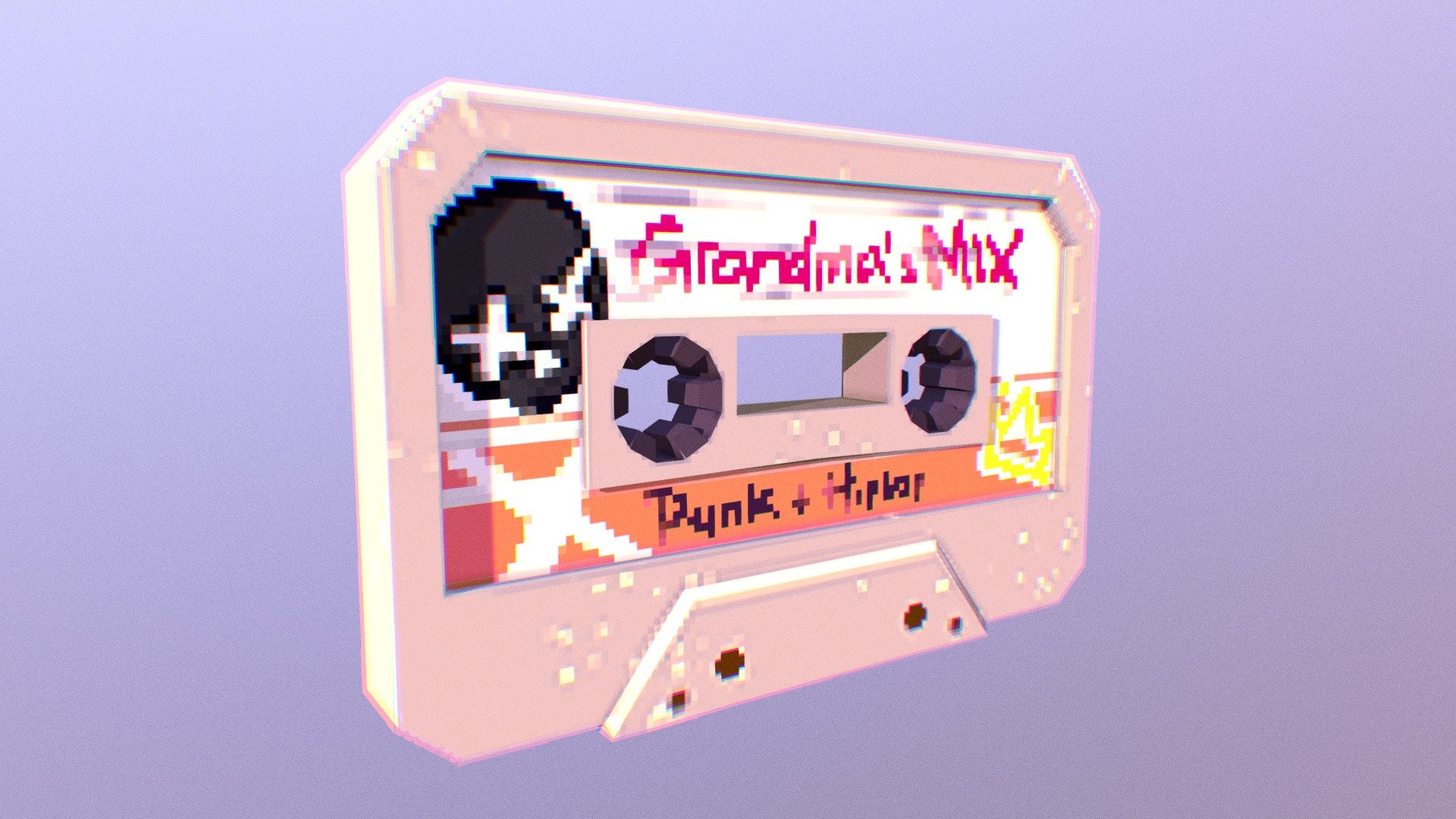 A punk themed cassete tape that i did for school project 3d model