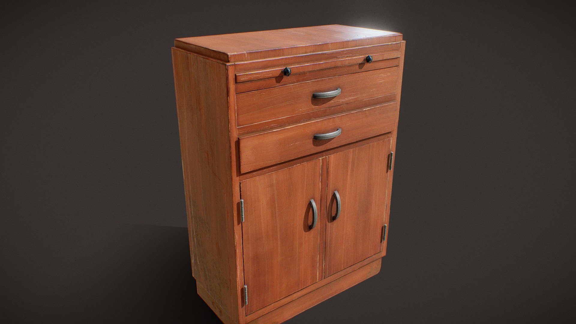 Game-Ready Vintage Cabinet

Low poly model suitable for Video Games and Arch-Viz.

2048x2048 Textures (Albedo, Roughness, Metalic, Normal)

2682 tris
 - Old/Vintage Cabinet - Buy Royalty Free 3D model by Serhii3D 3d model