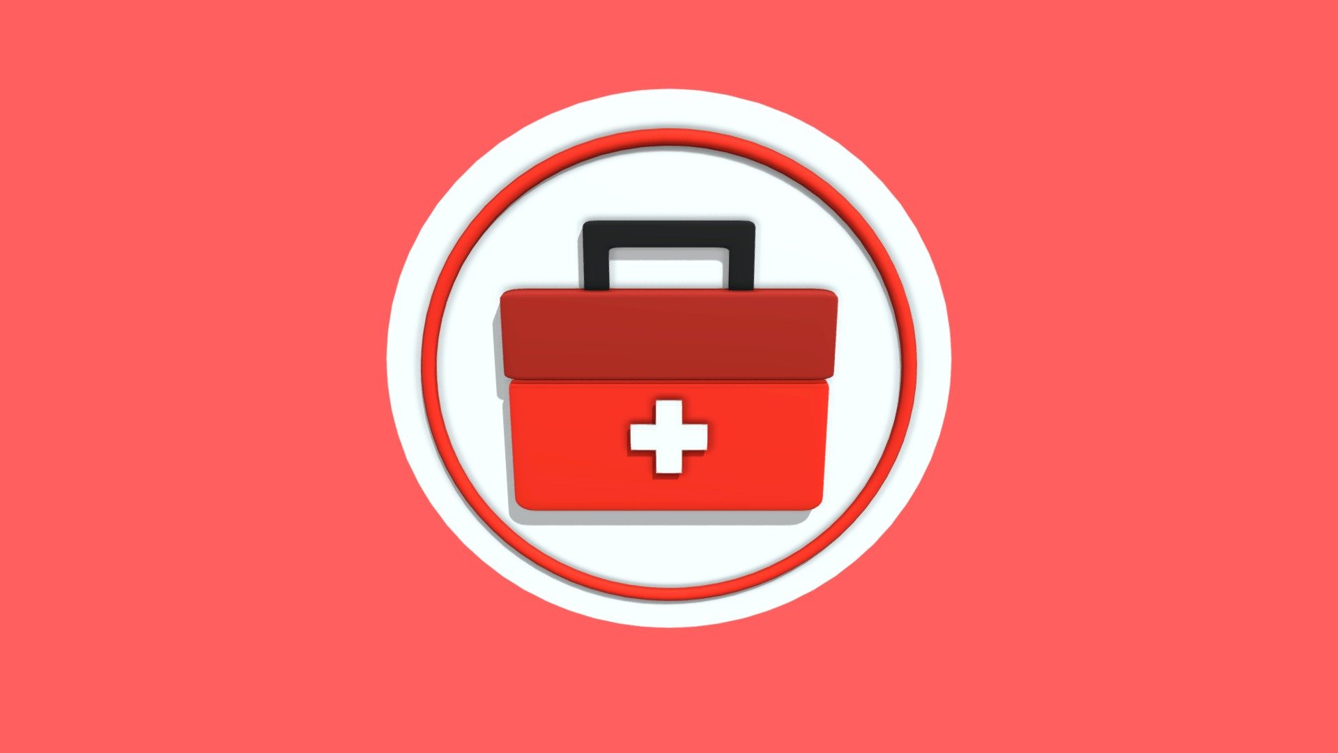 First aid or medic logo or icon made 3D - First Aid Kit Icon - Buy Royalty Free 3D model by AnshiNoWara 3d model