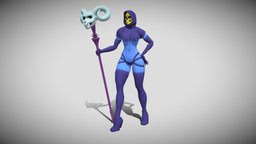 Lady Skeletor commission, skeletor, female-character, heman, blender, skull, female, lady, female-model