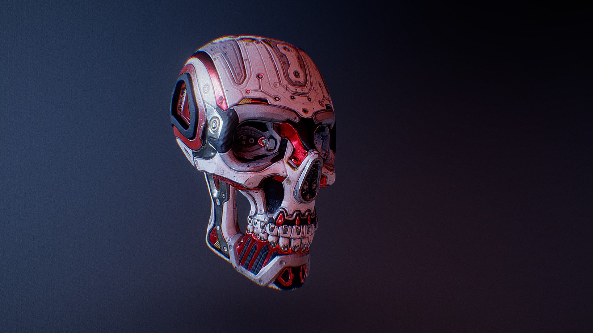Prop sci-fi skull 3d model