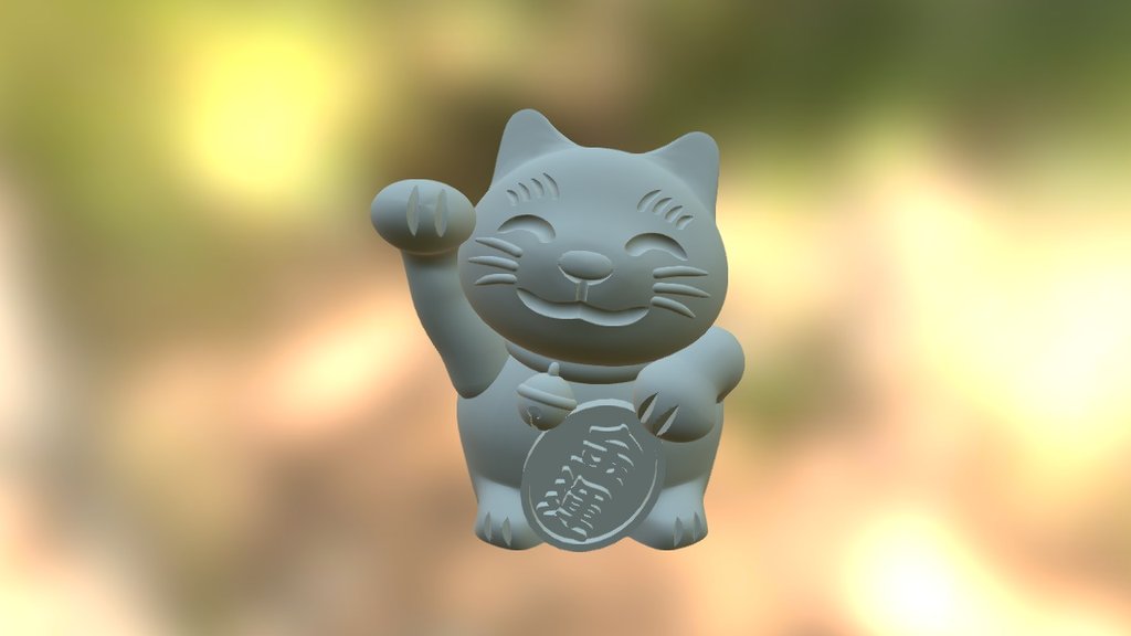 Maneki-neko -money Cat- - 3D model by FacFox (@michaeledi) 3d model