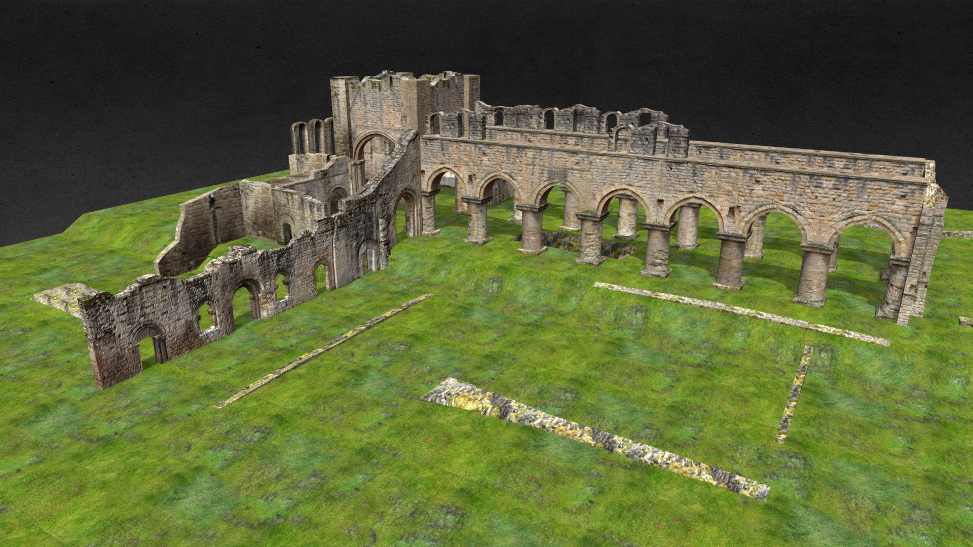 What was once a thriving monastery has fallen into disrepair. The monks have long gone and all that`s left are these ruins. Are they haunted, cursed, or are they still holy land?

Product Features:




Approx 21,553 polygons.

Made entirely with 3 and 4 point polygons.

Includes group information, which your software should interpret as separate parts for the base, walls, and stairs.

The model is not rigged.

The model is UV mapped.

Textures and corresponding normal/ bump maps (in jpg format) are included, at 4096x4096 pixels.

Original model by Arteria3D, converted and uploaded here with permission 3d model