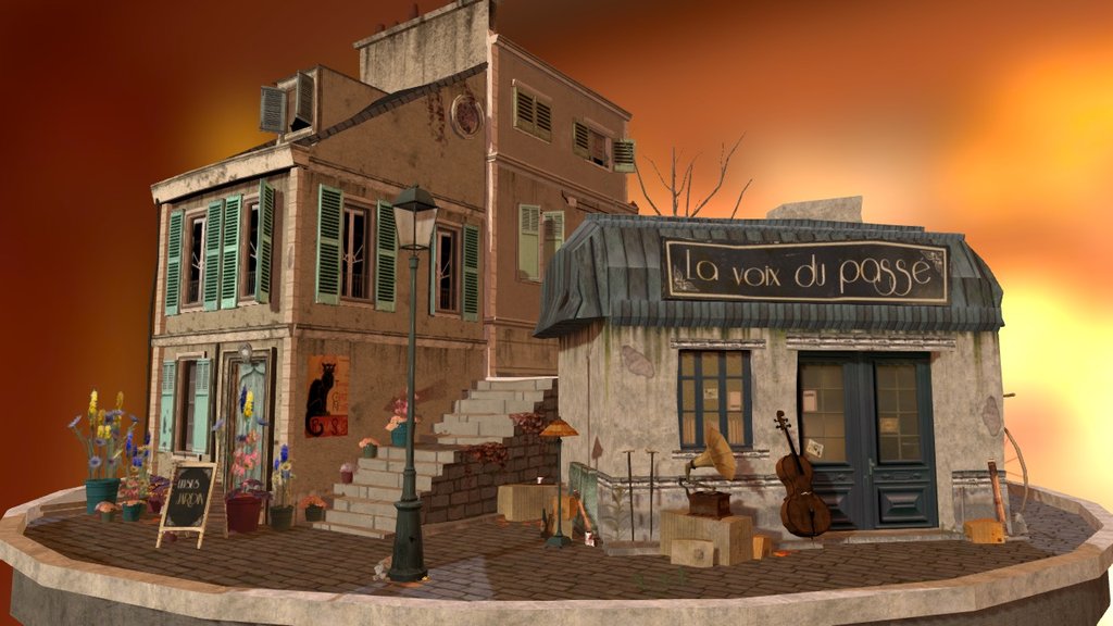 Low poly city scene for my 3D1 final assigment. Hope you like it! - City_Scene BURDEAUX - 3D model by pablo_sanchez 3d model