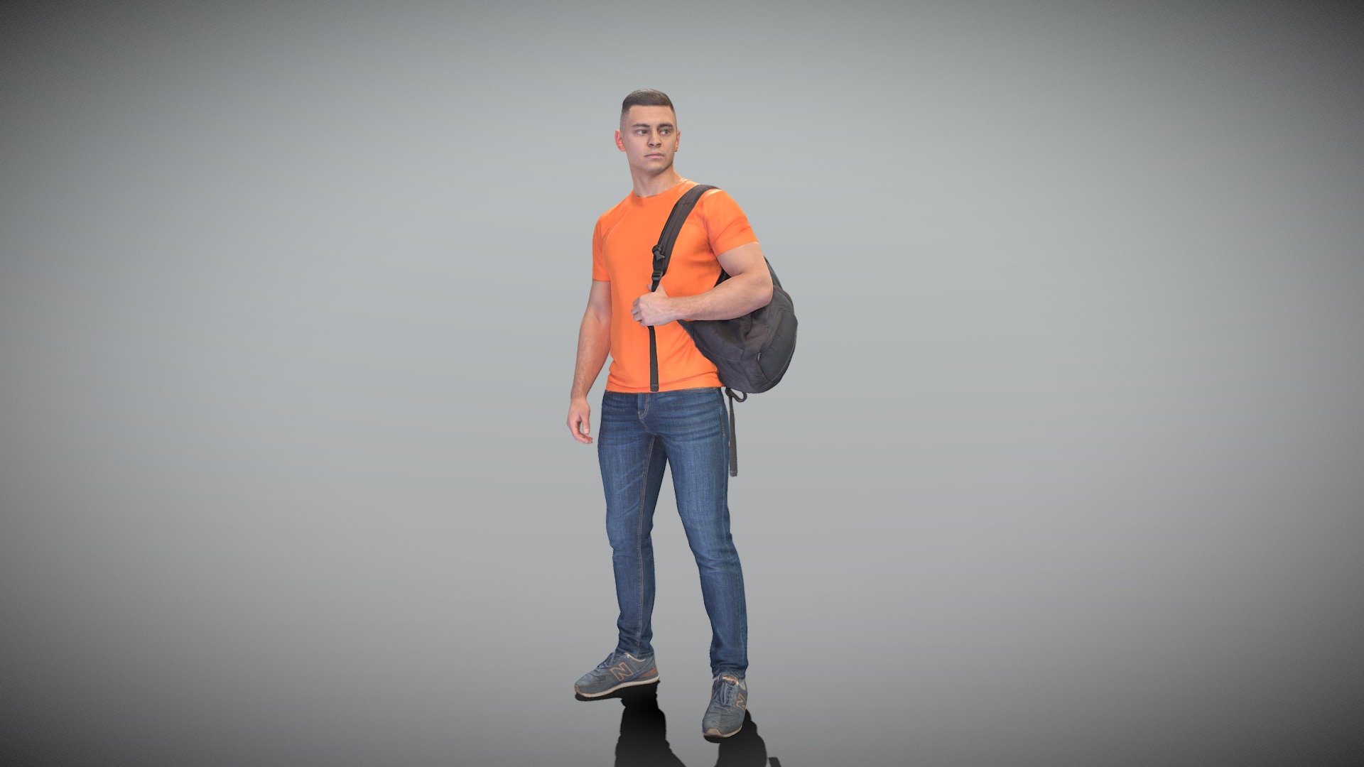 This is a true human size and detailed model of a handsome young man of Caucasian appearance dressed in casual style. The model is captured in casual pose to be perfectly matching to variety of architectural visualization, background character, product visualization e.g. urban installations, city designs, outdoor design presentations, VR/AR content, etc.

Technical specifications:




digital double 3d scan model

150k &amp; 30k triangles | double triangulated

high-poly model (.ztl tool with 5 subdivisions) clean and retopologized automatically via ZRemesher

sufficiently clean

PBR textures 8K resolution: Diffuse, Normal, Specular maps

non-overlapping UV map

no extra plugins are required for this model

Download package includes a Cinema 4D project file with Redshift shader, OBJ, FBX, STL files, which are applicable for 3ds Max, Maya, Unreal Engine, Unity, Blender, etc. All the textures you will find in the “Tex” folder, included into the main archive.

3D EVERYTHING

Stand with Ukraine! - Handsome man with backpack 430 - Buy Royalty Free 3D model by deep3dstudio 3d model