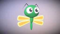 Dragonfly dragonfly, personake, cartoon, lowpoly